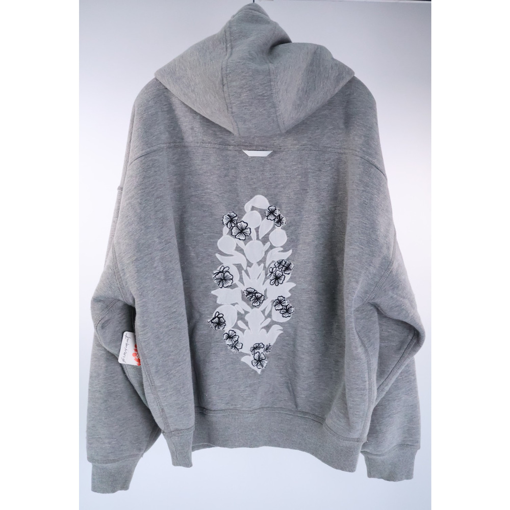 Free People FP Movement Final Call Logo Embroidered Hoodie Heather Sz Small Read